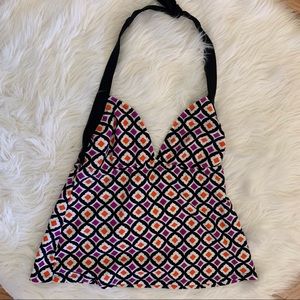 Tropical Escape swim top , halter , size 12